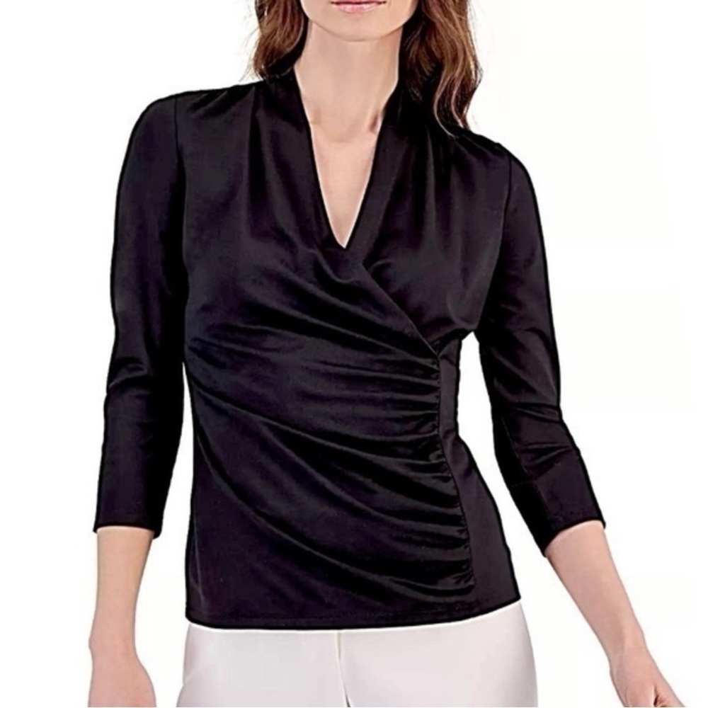 CWC Faux Wrap Top w/ Ruching! - Picture 2 of 5